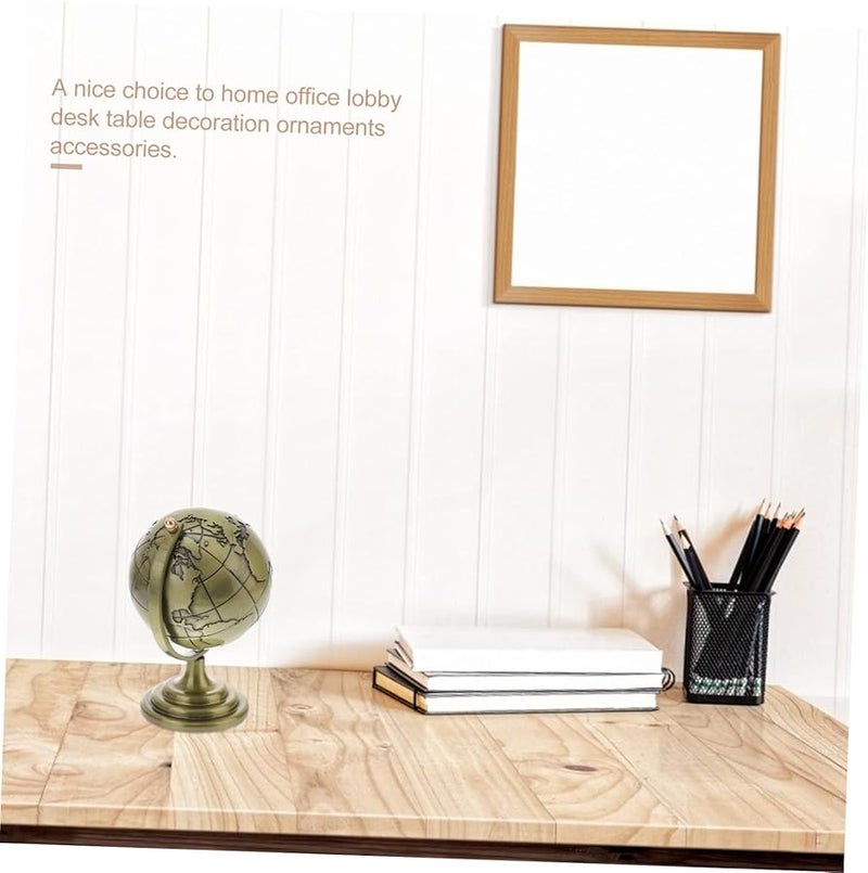 Rotating Globe Ornament Desk Decor Iron Crafts World Map Cute Accessory - Image 3